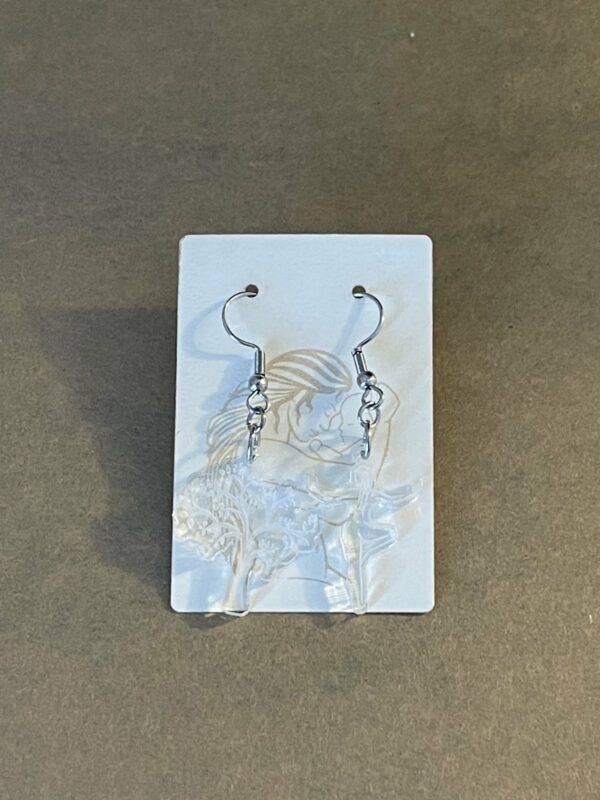 Acrylic yoga inspired dangle earrings in clear
