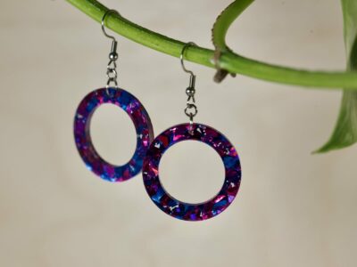 Round hoop acrylic earrings in a variety of colors